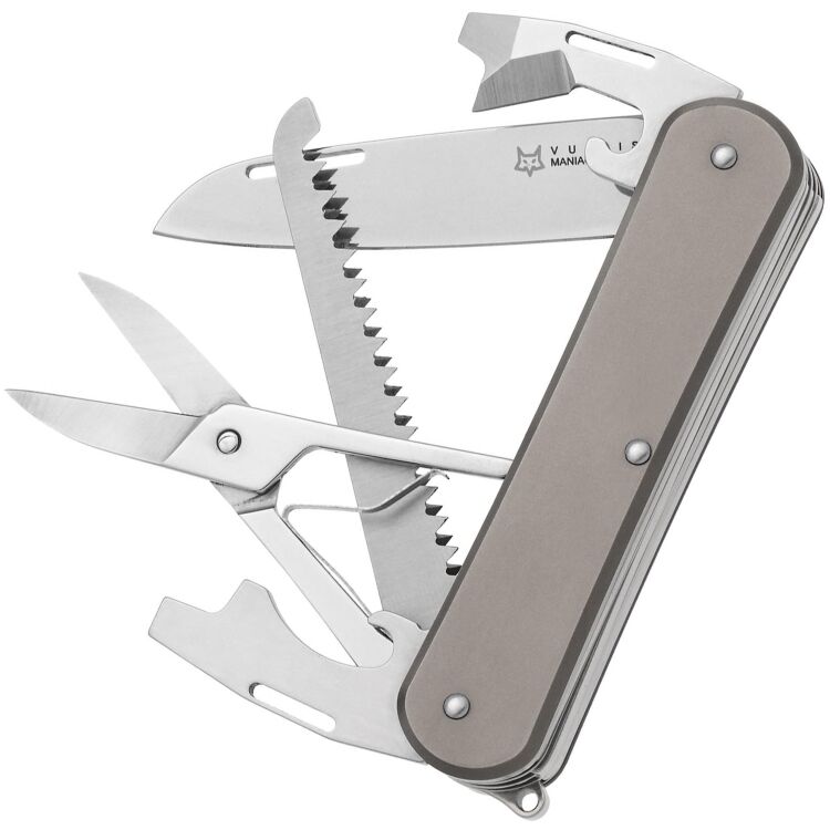 Нож FOX Vulpis Multipurpose-5 сталь M390 рукоять Titanium (FX-VP130-SF5 TI)