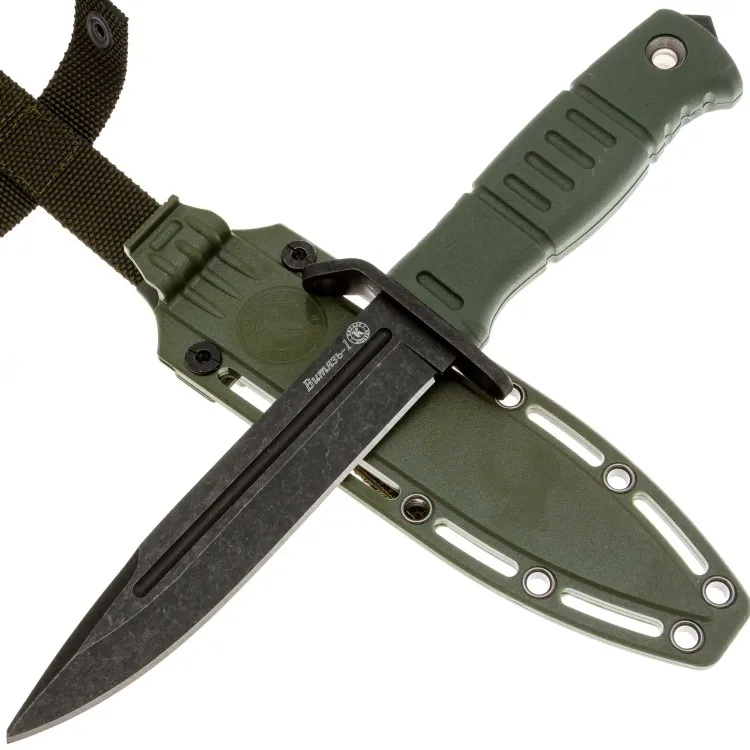 НожКизлярВитязь-1стальAUS-8черныйрукоятьэластронОлива/ножныАБС(014366)