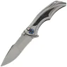 Нож WE Knife Tighe Down stonewash сталь M390 рукоять Gray Ti/Black-Blue CF (WE24054-1)