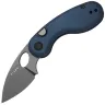Нож Kizer Microbe gray stonewash сталь 14C28N рукоять Blue Aluminium