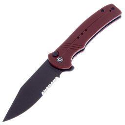 Нож CIVIVI Cogent Blackwash Serrated сталь 14C28N рукоять Burgundy G10 (C20038E-2)
