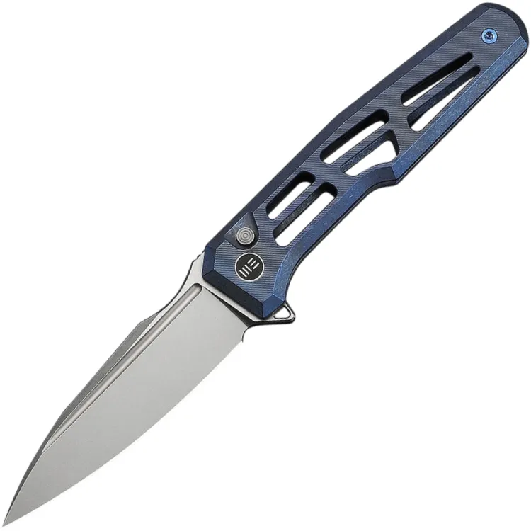 Нож WE Knife Dressytak stonewash сталь M390 рукоять Skeletonized Blue Titanium (WE25059B-2)