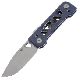 Нож WE Knife Tyro stonewash сталь CPM-20CV рукоять Blue Titanium (WE24001-4)