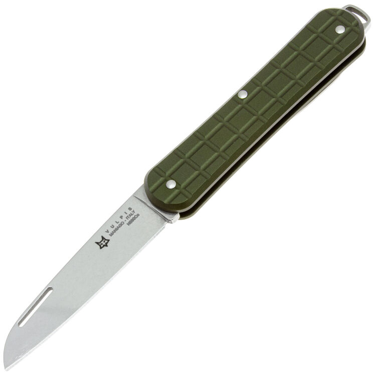 Нож FOX Vulpis 55 сталь N690Co рукоять Grenade Pattern Military Green Aluminium (FX-VPGP130 MG)