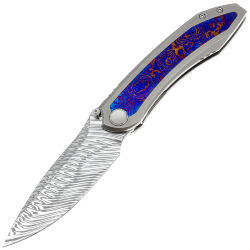 Нож WE Knife Winsome сталь Fafnir Damasteel рукоять Beadblasted Ti/Timascus (WE23092-DS1)