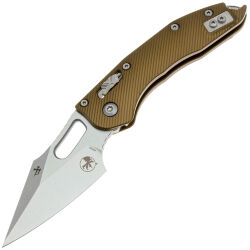 Нож Microtech Stitch Ram-Lok stonewash сталь M390MK рукоять Tan Fluted Aluminum (169RL-10FLTA)