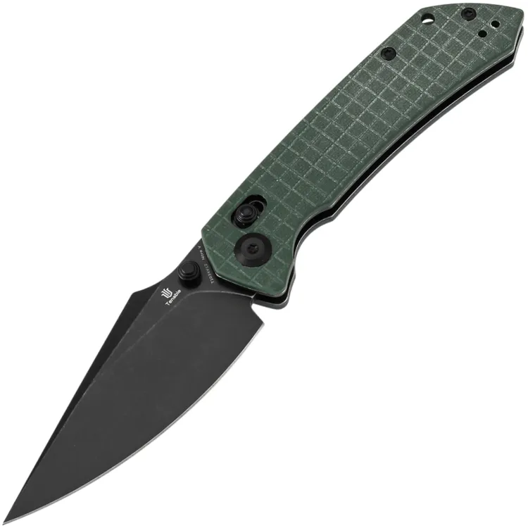 Нож Tenable Fenrir Crossbar Lock blackwash сталь Nitro-V рукоять Frag Green G10