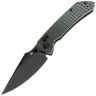 Нож Tenable Fenrir Crossbar Lock blackwash сталь Nitro-V рукоять Frag Green G10