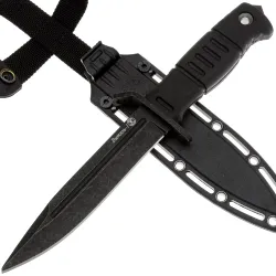 Нож Кизляр Витязь-1 сталь AUS-8 черный рукоять эластрон Черный/ножны АБС (014365)