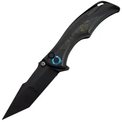 Нож WE Knife Tighe Down Tanto blackwash сталь M390 рукоять Black Ti/Black-Yellow CF (WE24054B-1)