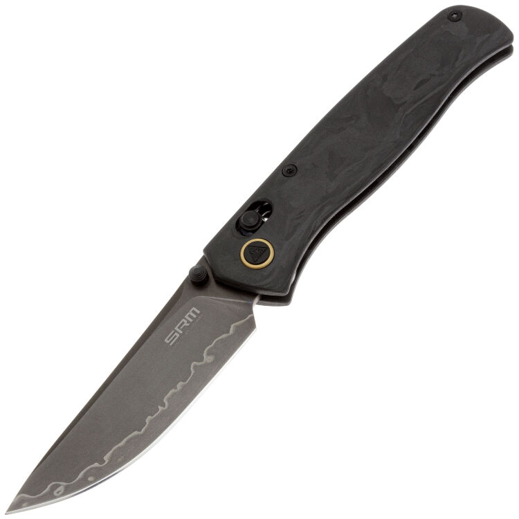 [Уценка] Нож SRM Medal сталь 140Cr Laminated рукоять Shredded Carbon fiber (255L-FB2)