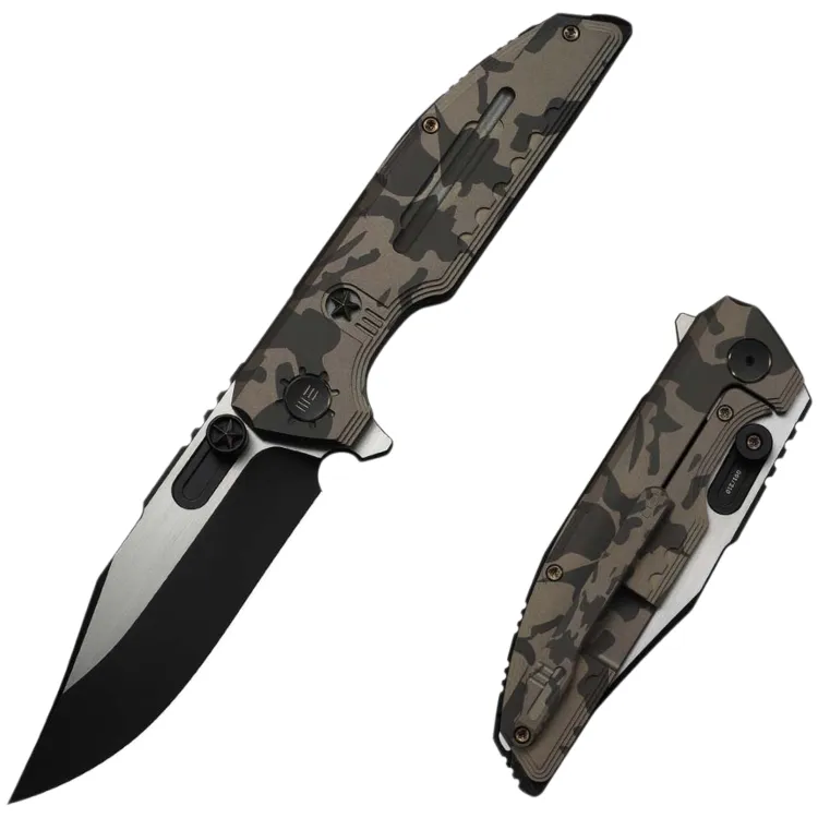 Нож WE Knife Muster blackwash сталь M390 рукоять Desert Terrain Titanium (WE23058-3)