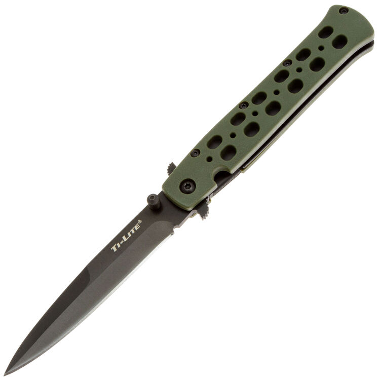 Нож Cold Steel Ti-lite 4 black сталь AUS-8A рукоять Olive drab Zy-Ex (26SPODBK)