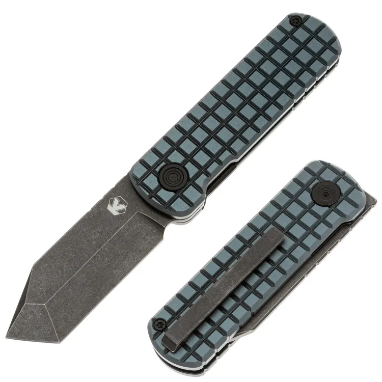 Нож Kristal Porebrick сталь 14C28N Blackwash рукоять Deep Blue Aluminium
