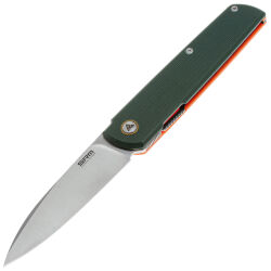 Нож SRM Qrick satin сталь 14C28N рукоять Green/Orange G10