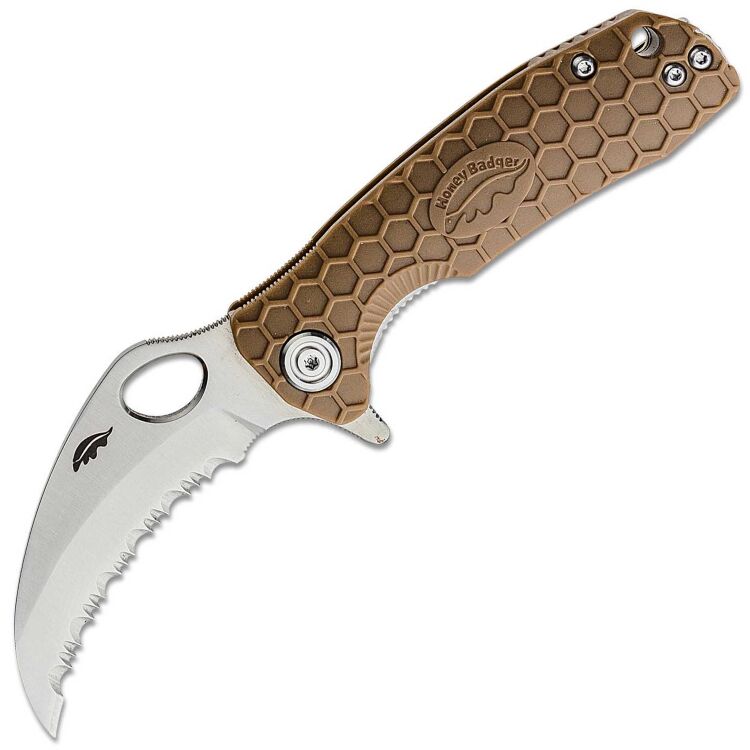 Нож Honey Badger Claw S serrated сталь 8Cr13MoV рукоять Tan FRN