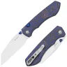 Нож Kizer Wharning satin сталь N690 рукоять Blue Vortex Micarta