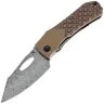 Нож Kansept Loki сталь Damascus рукоять Bronze Frag Titanium