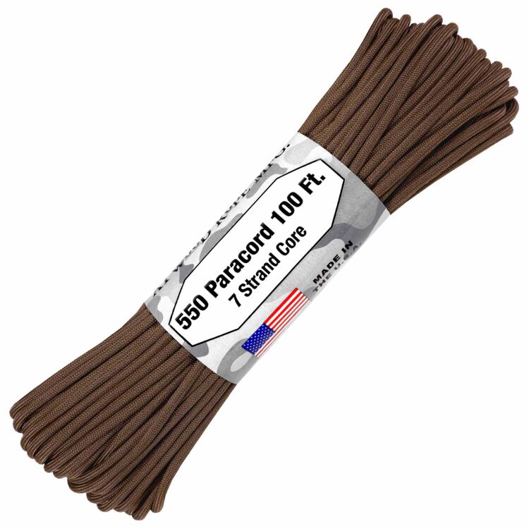 Паракорд Atwoodrope 550 Parachute Cord brown 30м (США)