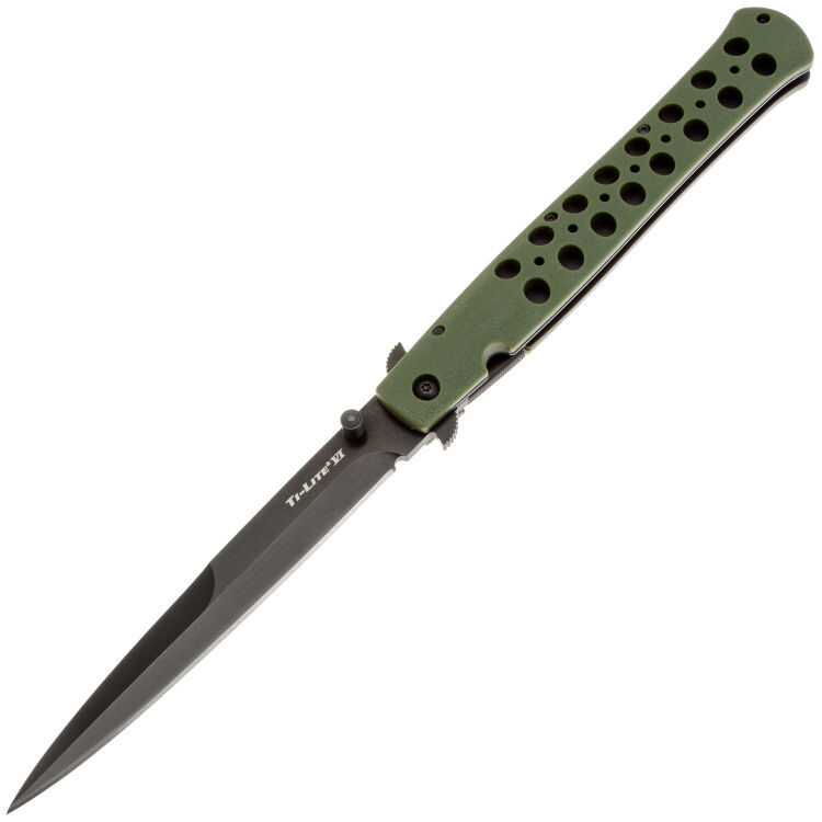 Нож Cold Steel Ti-lite 6 black сталь AUS-8A рукоять Olive drab Zy-Ex (26SXPODBK)