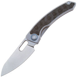 Нож Maxace Black Mirror Blue stonewash сталь M390 рукоять Ti/Carbon Fiber