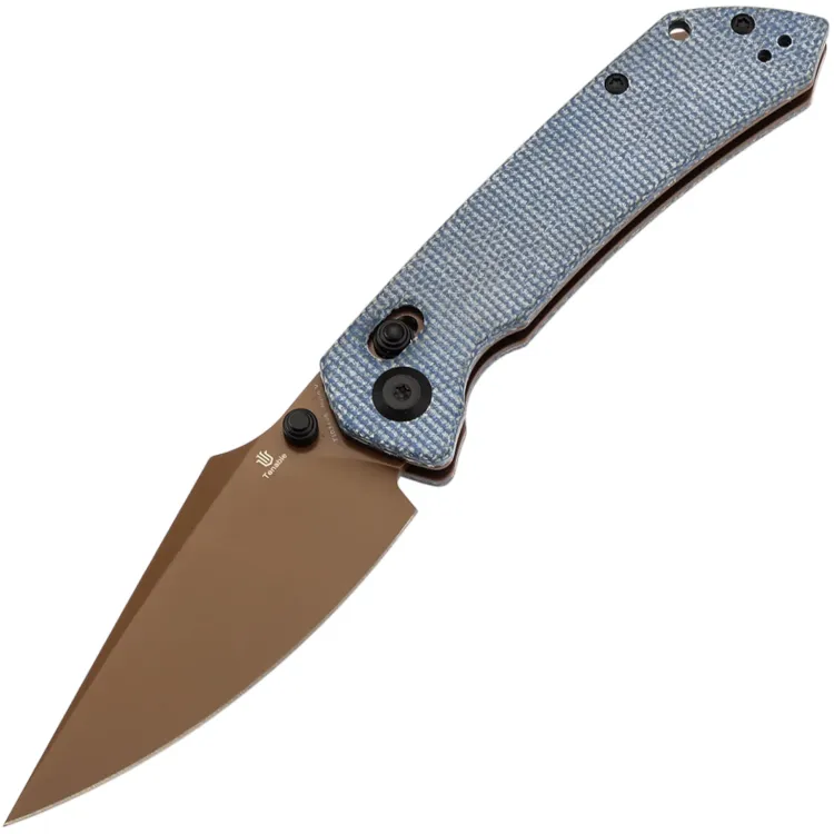 Нож Tenable Fenrir Crossbar Lock rose gold сталь Nitro-V рукоять Blue Micarta