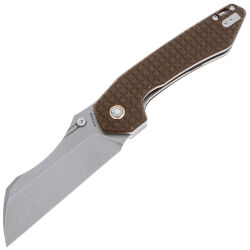 Нож Vosteed Gator Wharncliffe stonewash сталь 14C28N рукоять Brown Micarta