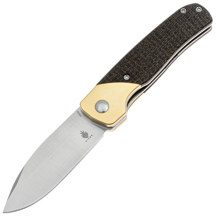 Нож Kizer Gavel сталь 154CM рукоять Brass/Micarta