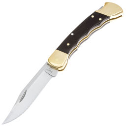 Нож BUCK 110 Folding Hunter Finger Grooved сталь 420HC рукоять Ebony Wood (0110BRSFG)
