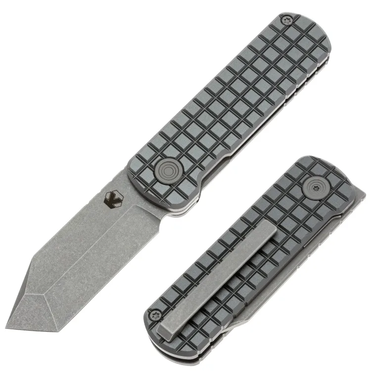 Нож Kristal Porebrick сталь 14C28N Stonewash рукоять Grey Aluminium