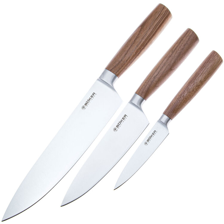 Набор кухонных ножей Boker Core Set Trio сталь X50CrMoV15 рукоять орех (130791SET)