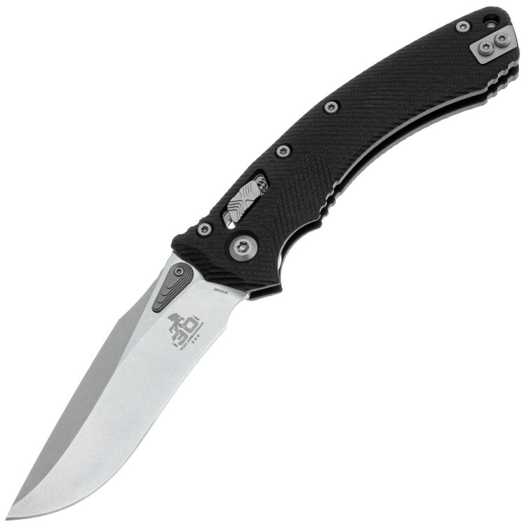 Нож Microtech Amphibian Ram-Lok 30th anniversary stonewash сталь M390MK рукоять Black Fluted G10