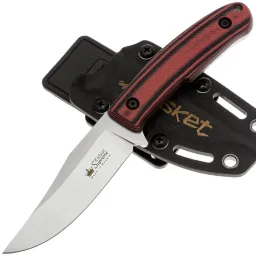 Нож Kizlyar Supreme Asket stonewash сталь N690 рукоять Black/Red G10
