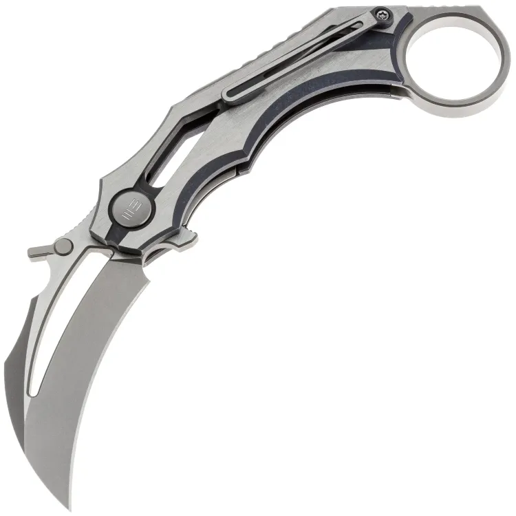 Нож WE Knife Cryonix stonewash сталь M390 рукоять Blue/Satin Titanium