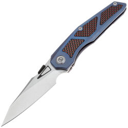 Нож Maxace Glede сталь M390 рукоять Blue Titanium/Red Carbon Fiber