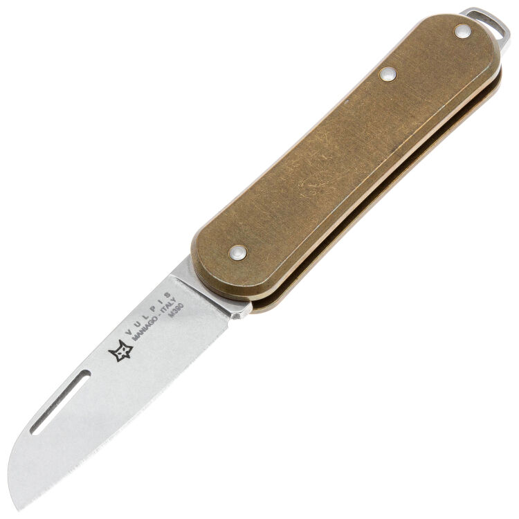 Нож FOX Vulpis 45 сталь M390 рукоять латунь (FX-VP108 OT)