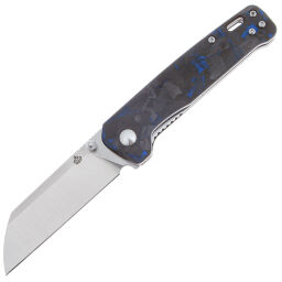 Нож QSP Penguin Satin сталь D2 рукоять Shredded CF/Blue G10 (QS130-TBL)