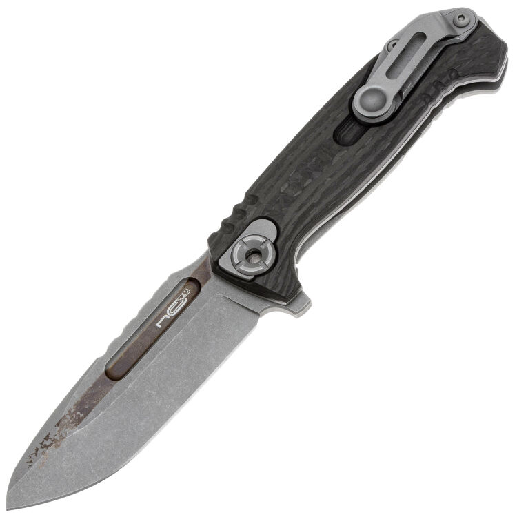 Нож N.C. Custom Ultras-F LE stonewash сталь AUS-10 рукоять Carbon fiber/сталь