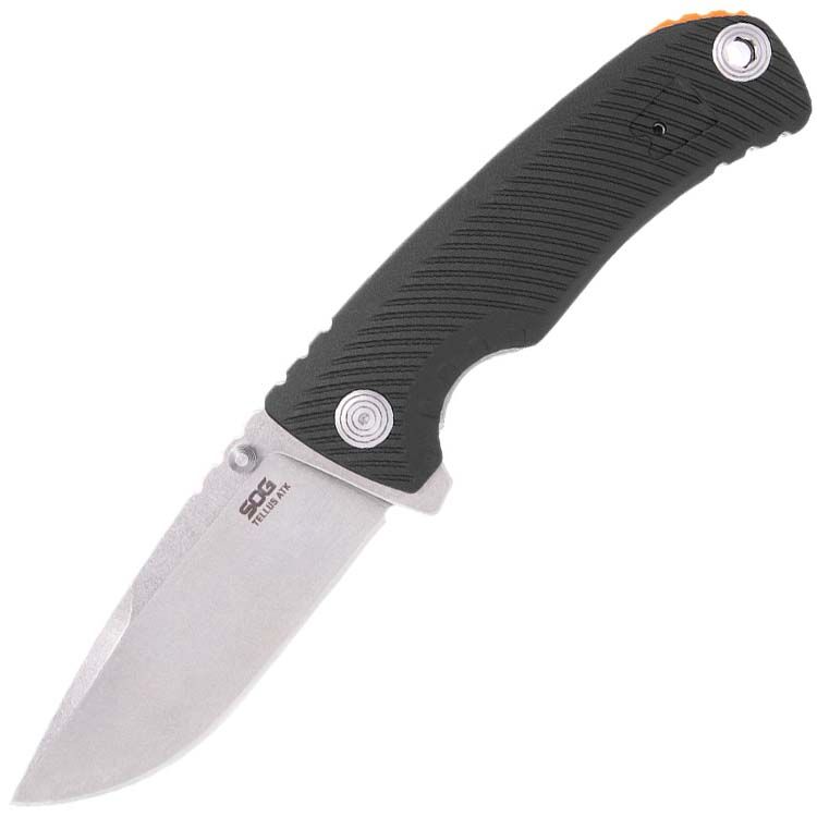Нож SOG Tellus ATK stonewash сталь Cryo 440C рукоять Black GRN (11-06-02-43)