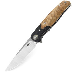 Нож Bestech Ascot satin сталь 14C28N рукоять CF/G10/Lightburl wood (BG19D)
