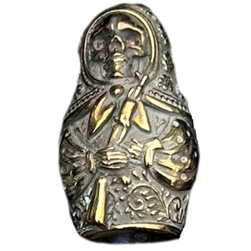 Бусина темлячная Wild Heart Матрешка Череп 25 АК47 Кобальт