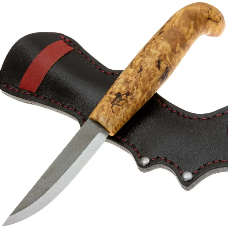 Нож Финка Стандарт сталь 65Г рукоять Карельская береза (Дух Диких Лесов)