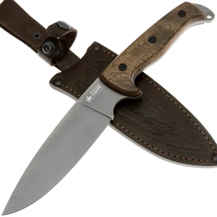 Нож Kizlyar Supreme Shark сталь PGK Tacwash рукоять орех