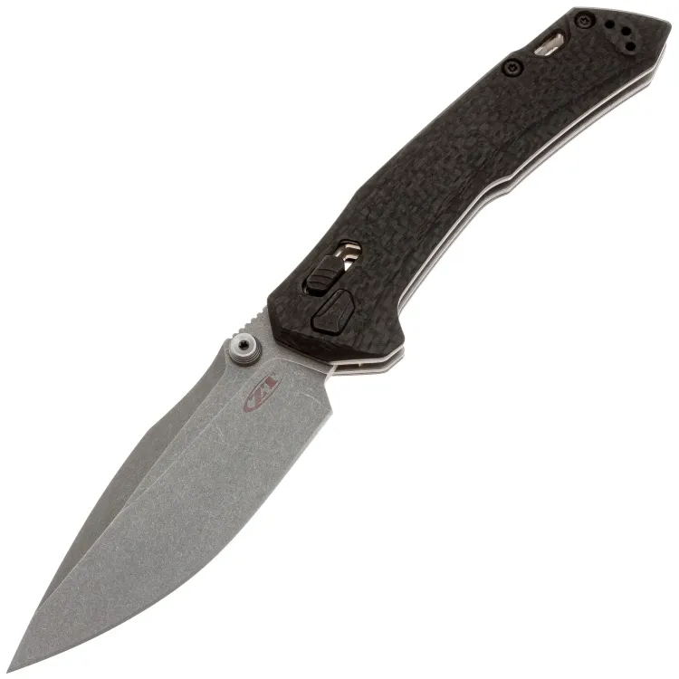 Нож ZT 0203 stonewash сталь M390 рукоять Carbon fiber