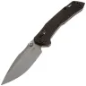 Нож ZT 0203 stonewash сталь M390 рукоять Carbon fiber