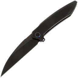 Нож WE Knife Fluxor blackwash сталь M390 рукоять Black Titanium