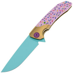 Нож Maxace Goliath 2.0 Dessert Warrior сталь 10Cr15CoMoV Blue рукоять Donut G10/Brass Ti