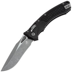 Нож Microtech Amphibian Ram-Lok apocalyptic сталь M390MK рукоять Black Frag G10 (137RL-10APFRGTBK)