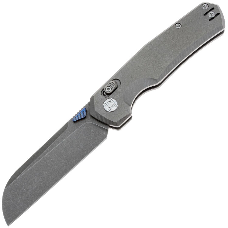Нож Kunwu Chad stonewash сталь PM-60 рукоять Gray Ti