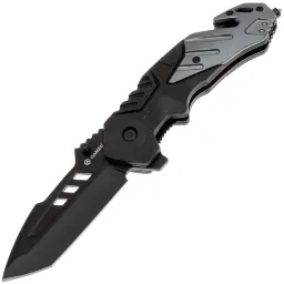 Нож Ganzo G629-GY cталь 8Cr14 рукоять Black PP/Grey Aluminum